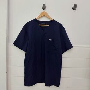 Men’s FIGS Technical Collection Navy Blue Scrubs Top Size XL